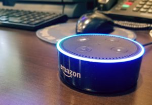 Amazon Alexa Dot ready for conversation.